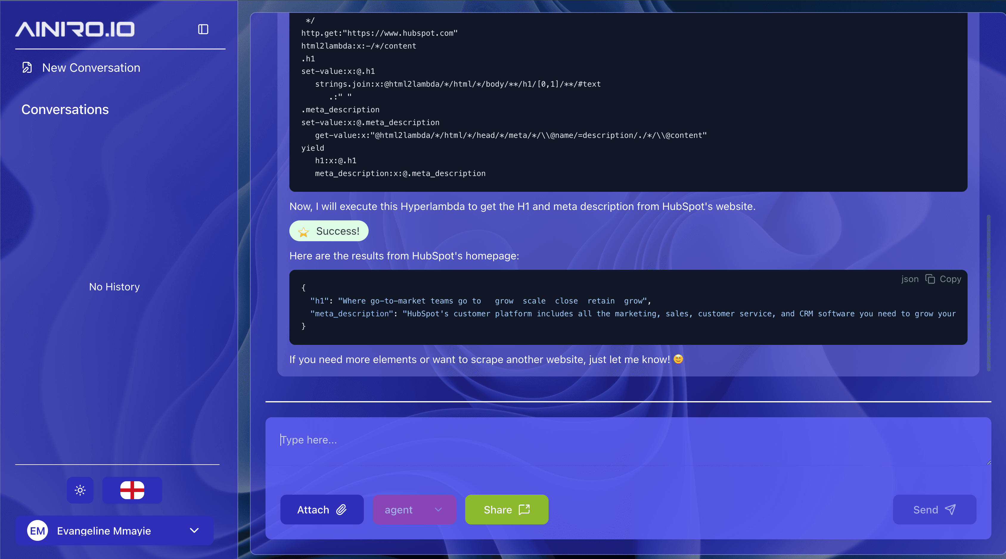 AI Expert System interface view 2