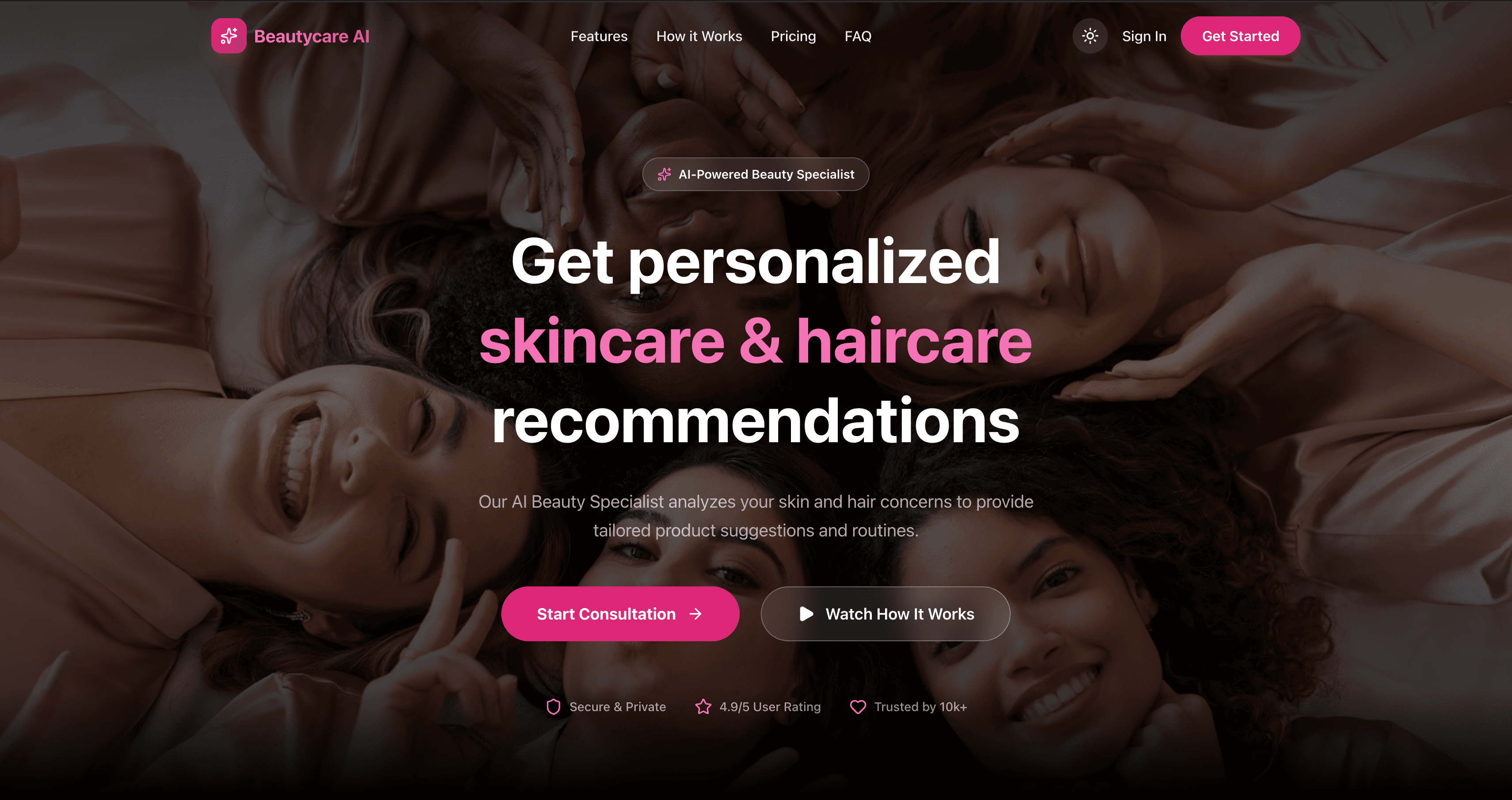 BeautyCare AI interface